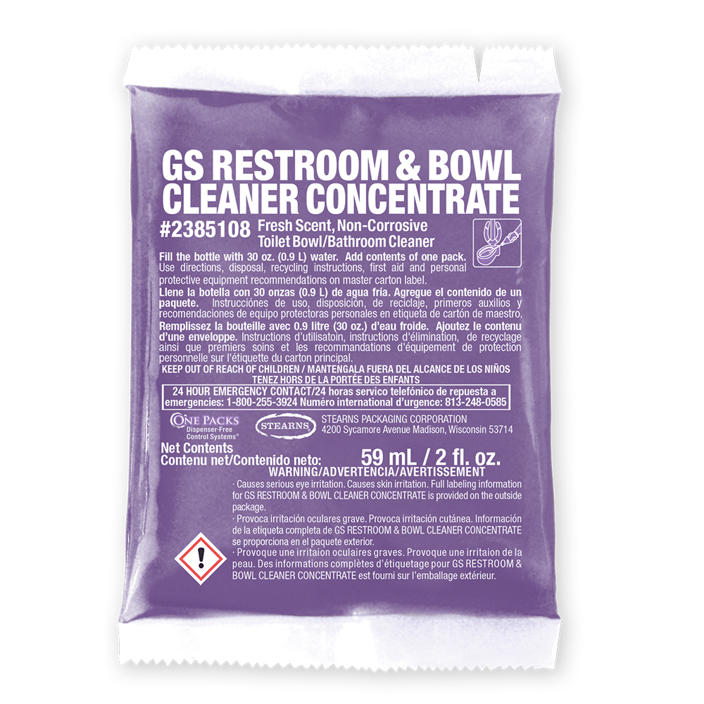 One Packs® GS Restroom & Bowl Cleaner Concentrate