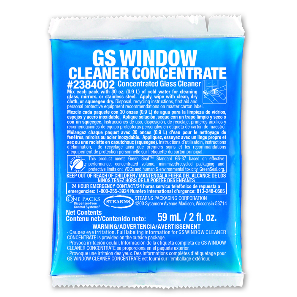 One Packs® GS Window Cleaner Concentrate