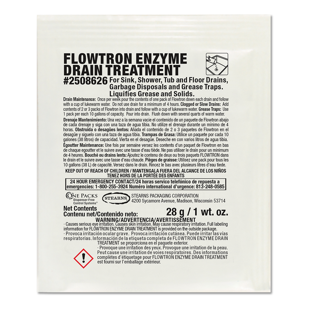 One Packs® Powdered Flowtron Enzyme Drain Treatment