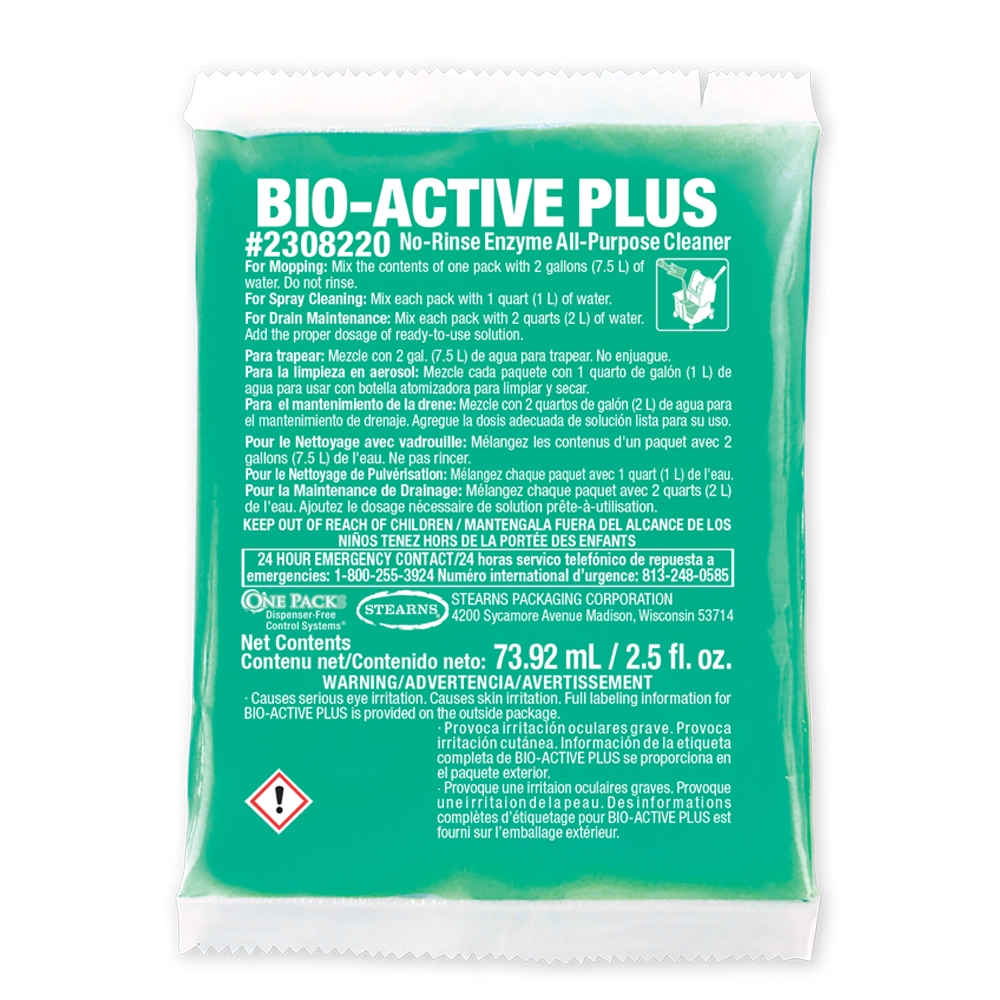 One Packs® Bio-Active Plus no-rinse enzyme all-purpose cleaner