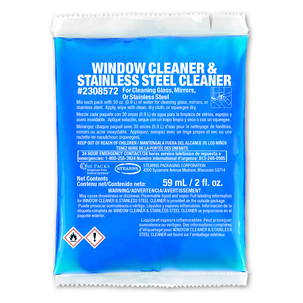 One Packs® Window Cleaner & Stainless Steel Cleaner