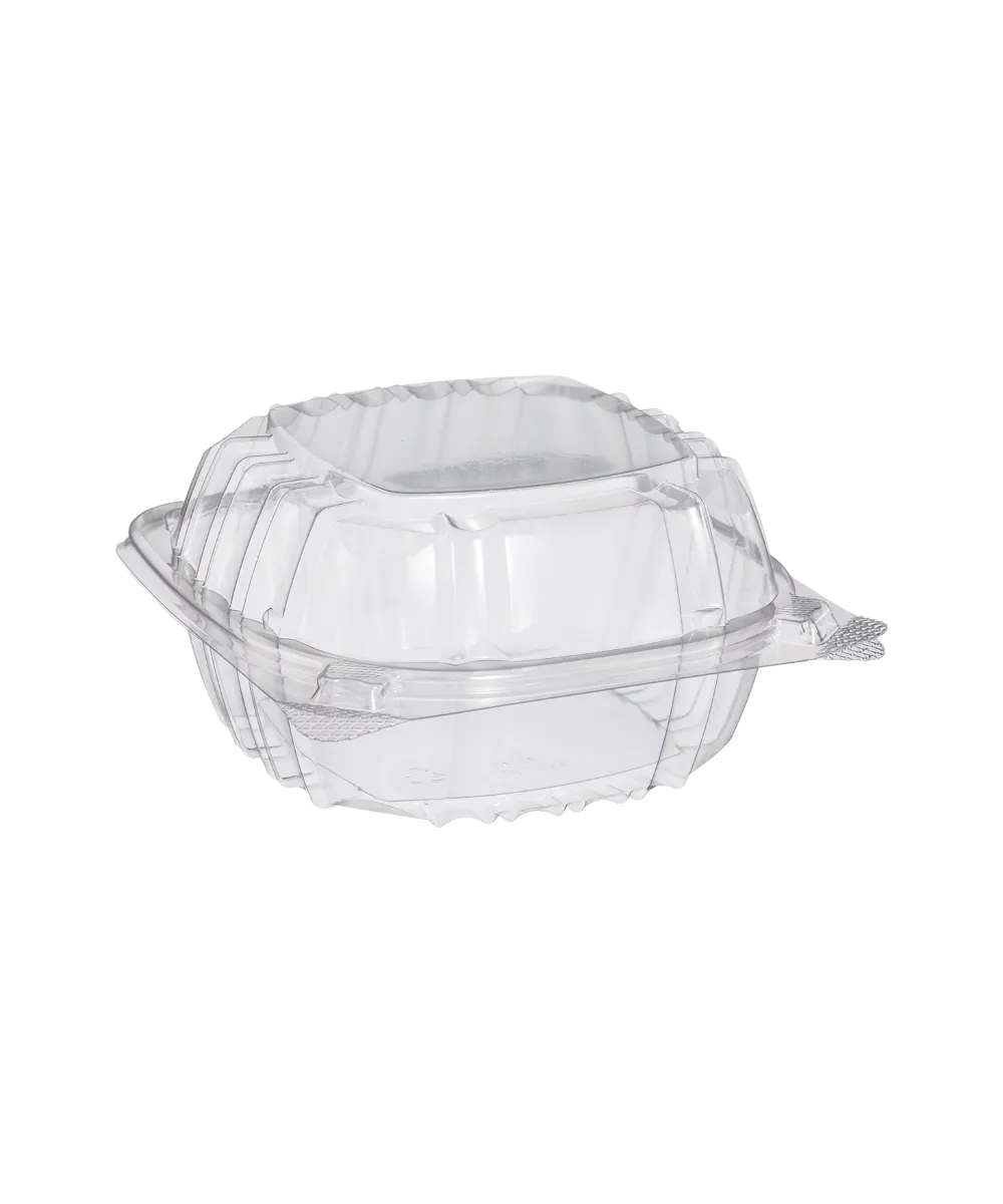 SANDWICH CONTAINER 6" HINGED LID OPS PLASTIC CLEAR SQUARE 5.96x5.86x3.11 - 500/CASE