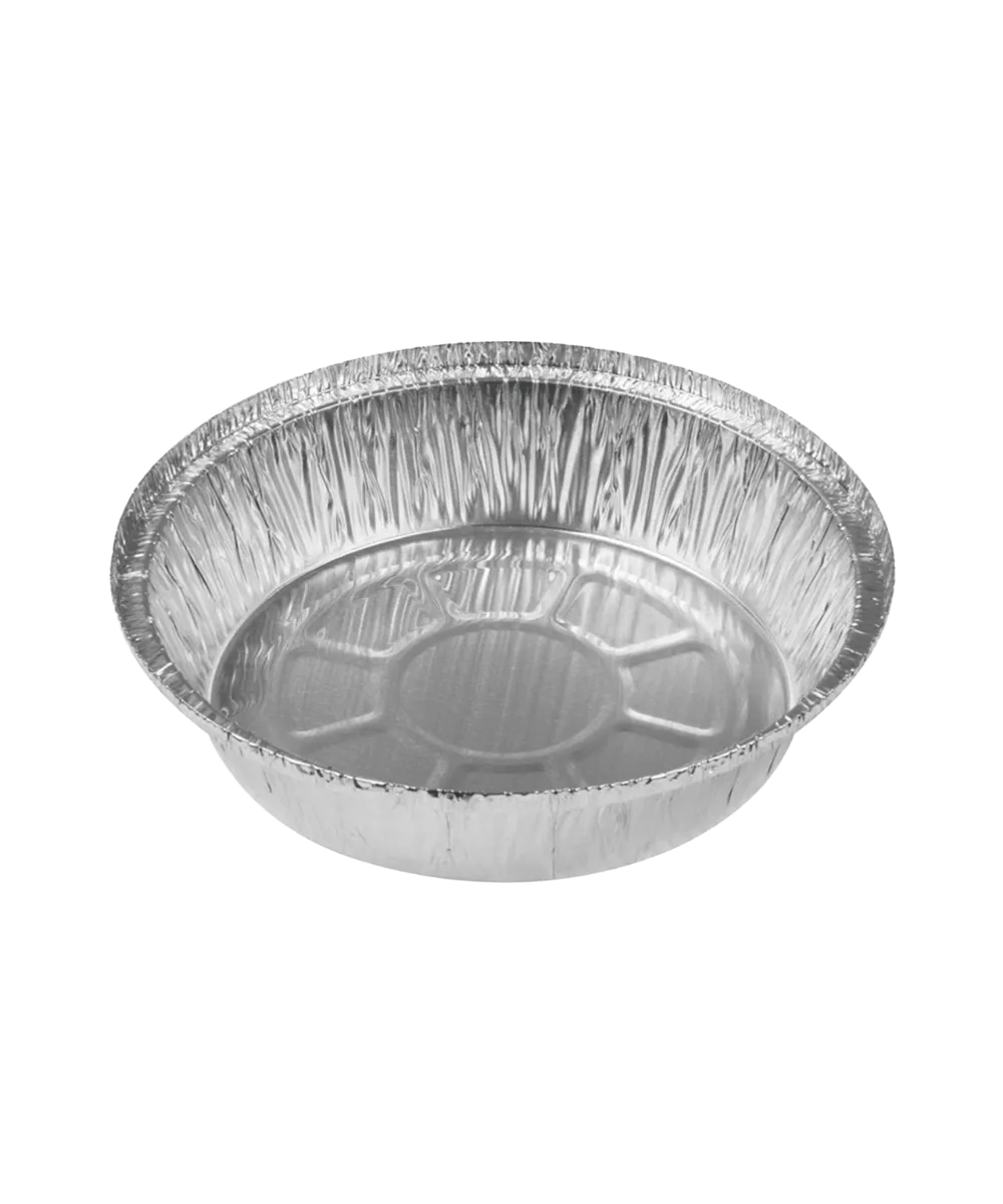 FOOD CONTAINER 9" ROUND ALUMINUM TAKE-OUT PAN - 500/CASE