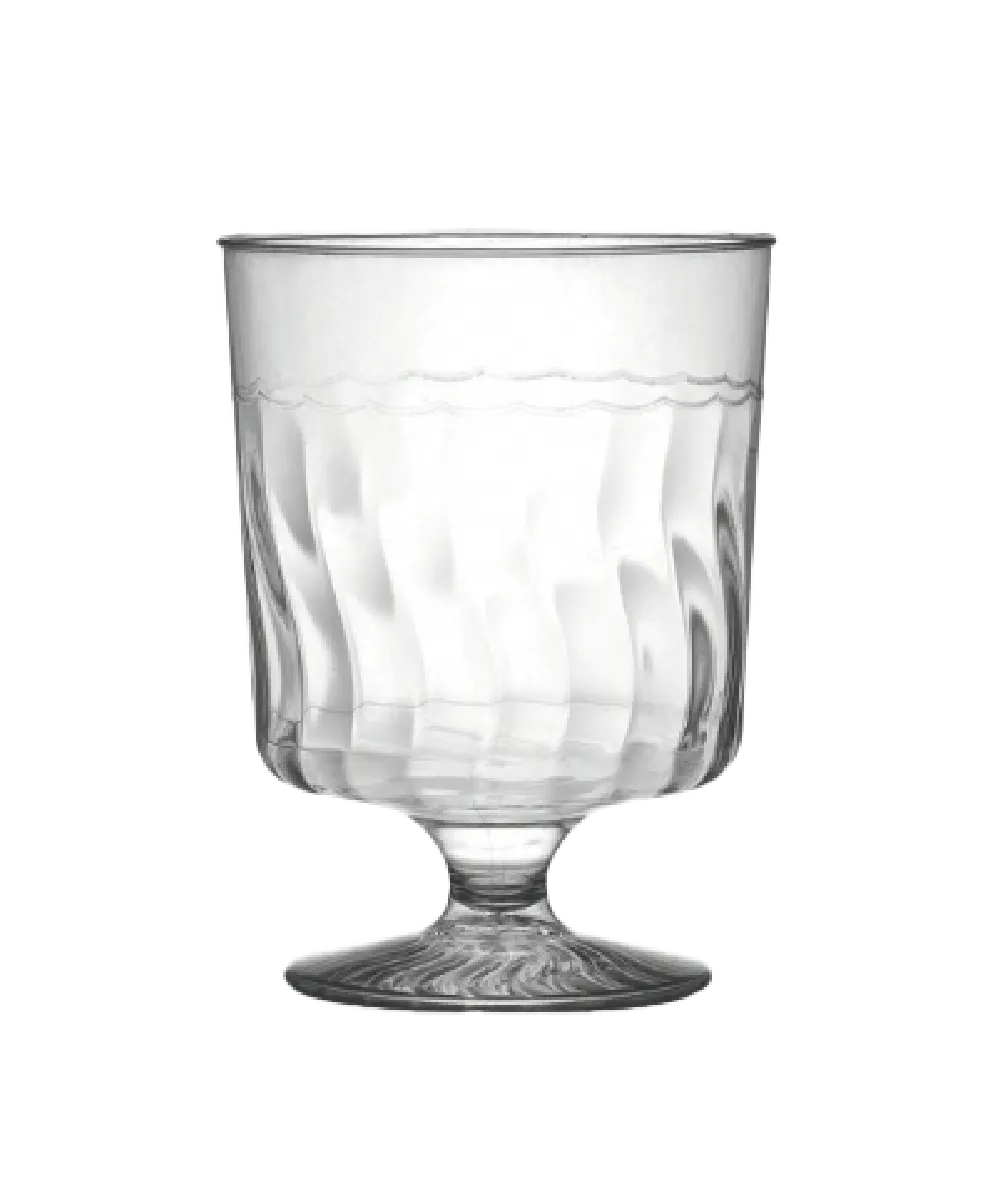 CATERING CUP 5.5oz PLASTIC CLEAR 1-PIECE WINE FLAIR - 240/CASE
