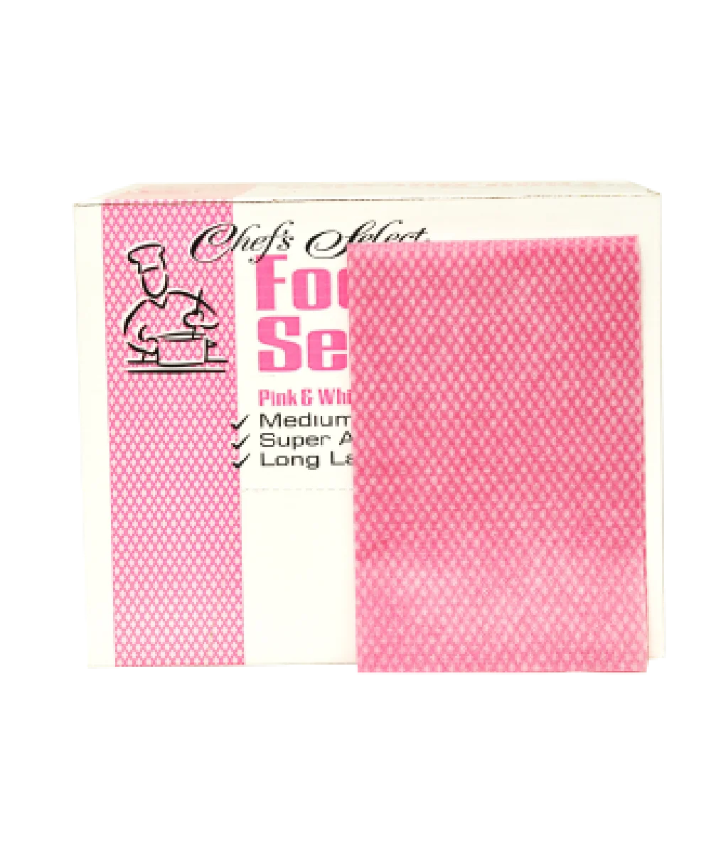 TOWELS 13″x19.7″ 1/4 FOLD, PINK & WHITE WIPER CHEF'S CHOICE STRONG ABSORBENT CLEANUP AND PREP  - 200/CASE