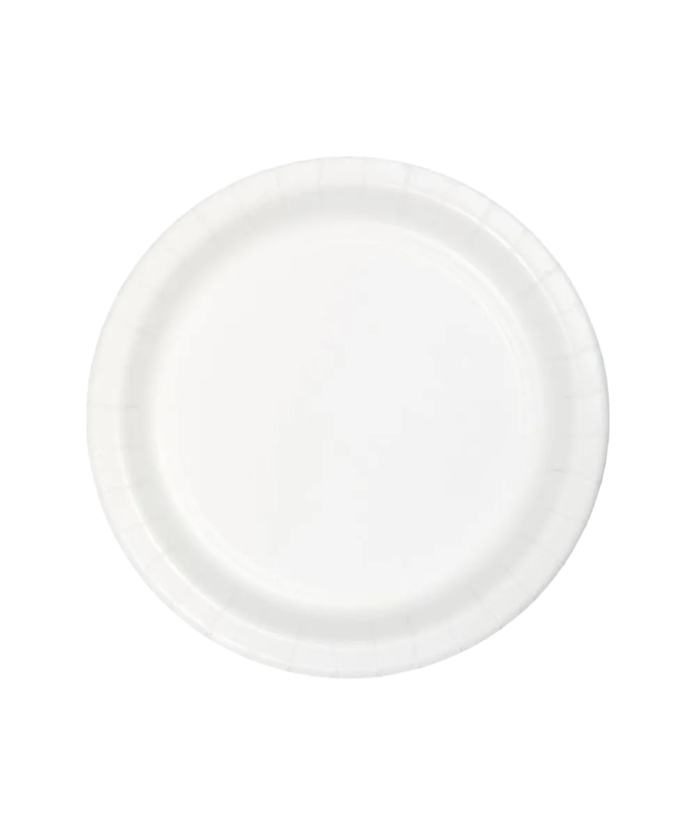 PLATE 9" WHITE PAPER ROUND COATED HEAVY - 500/CASE