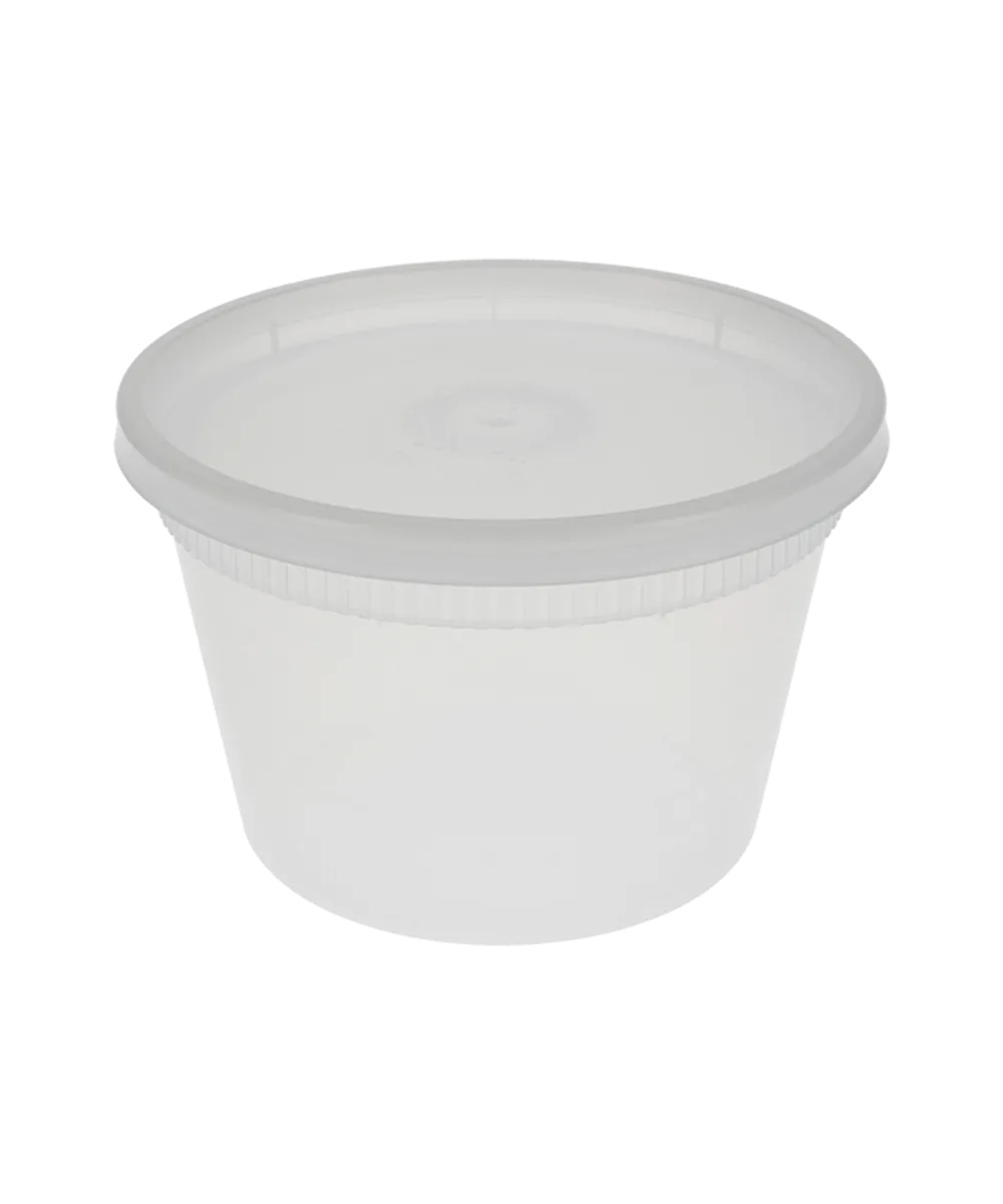 DELI CONTAINER AND LID COMBO 16oz PLASTIC CLEAR ROUND - 240/240/CASE