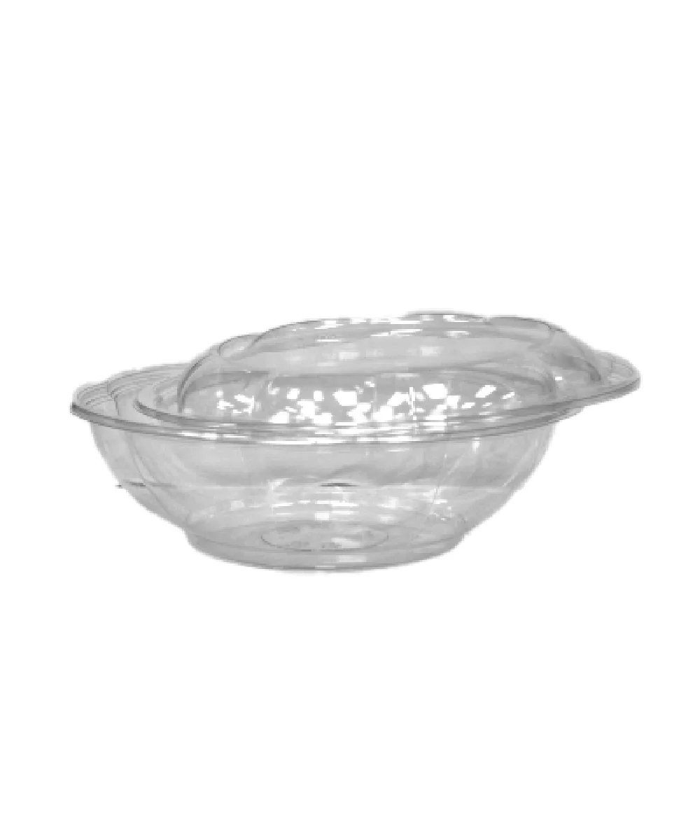 FOOD BOWL AND SWIRL LID COMBO 64oz 10" ROUND CLEAR PLASTIC  - 100/CASE