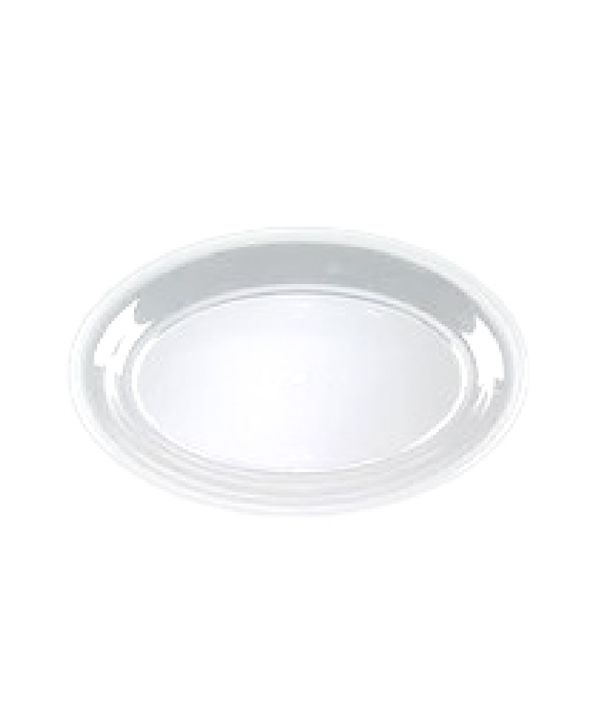 TRAY 128oz OVAL DEEP SERVING PLATTER CLEAR PLASTIC 16" x11" - 25/CASE