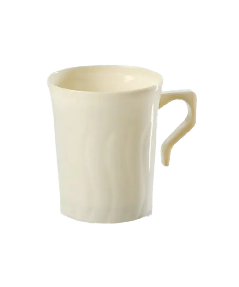 CATERING MUG 8oz PLASTIC WHITE ROUND FOR HOT BEVERAGES - 288/CASE