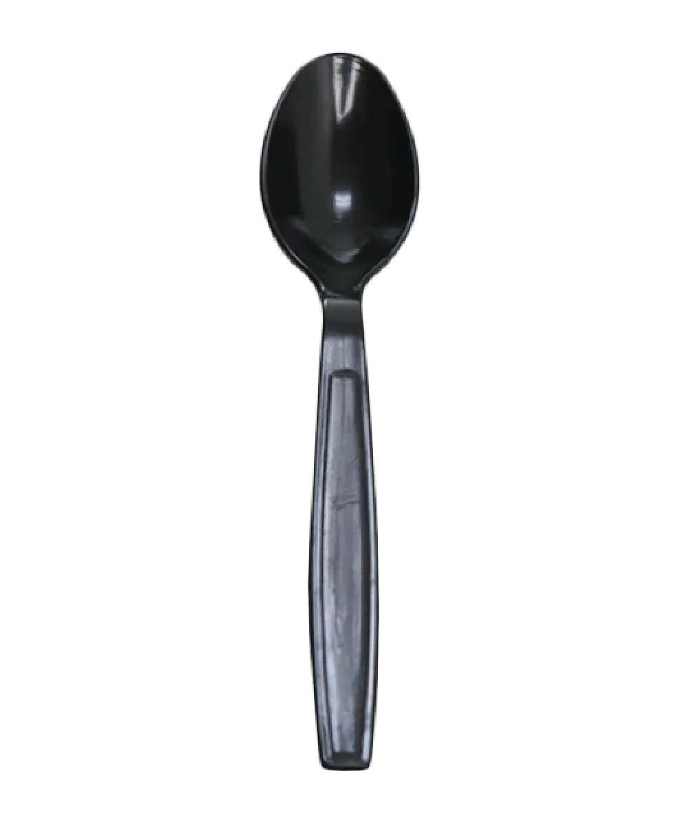 TEA SPOON EXTRA HEAVY WEIGHT BLACK PLASTIC / CUTLERY - 1000/CASE