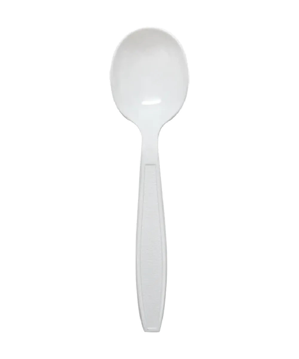 SOUP SPOON EXTRA HEAVY WEIGHT WHITE PLASTIC CUTLERY / Karat - 1000/CASE