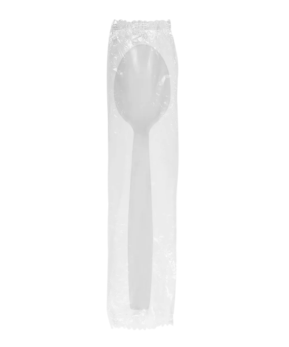 TEA SPOON EXTRA HEAVY WEIGHT WHITE PLASTIC KARAT / WRAPPED - 1000/CASE