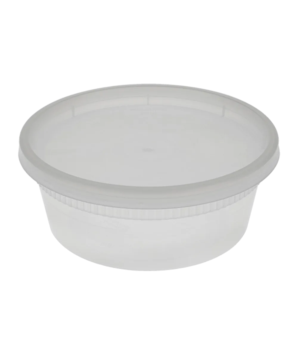 DELI CONTAINER & CLEAR LID COMBO 8oz PLASTIC CLEAR DELItainer 4.7X1.8" - 240/CASE