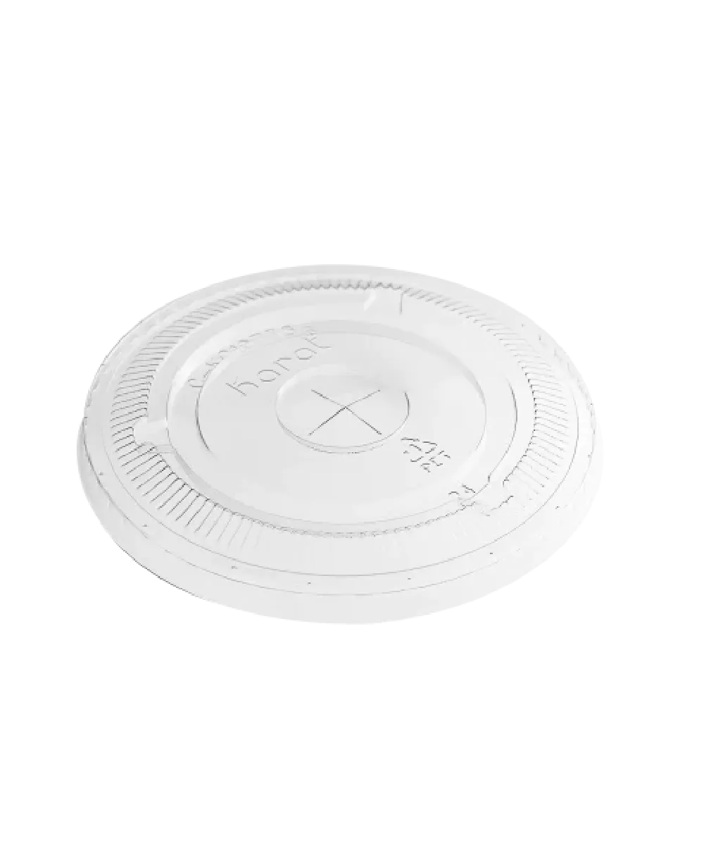 CUP LID CLEAR PET ROUND FLAT FOR 32oz COLD BEVERAGE 107mm Karat RECYCLABLE  - 500/CASE