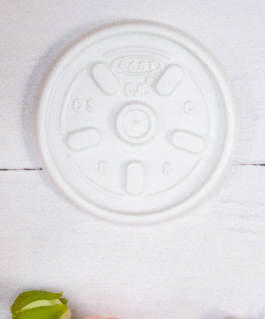 LID 6oz HIPS HIGH IMPACT PLASTIC WHITE ROUND VENTED RECYCLABLE - 1000/CASE