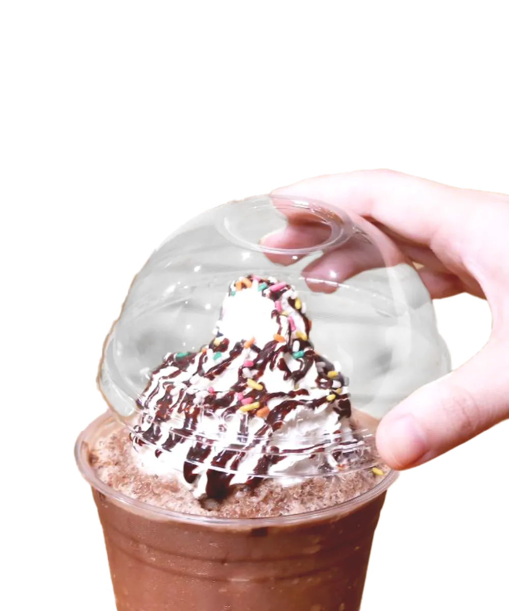 CUP LID CLEAR PET PLASTIC ROUND DOME FOR 12oz to 24oz PAPER HOT CUP 98mm Karat RECYCLABLE  - 1000/CASE
