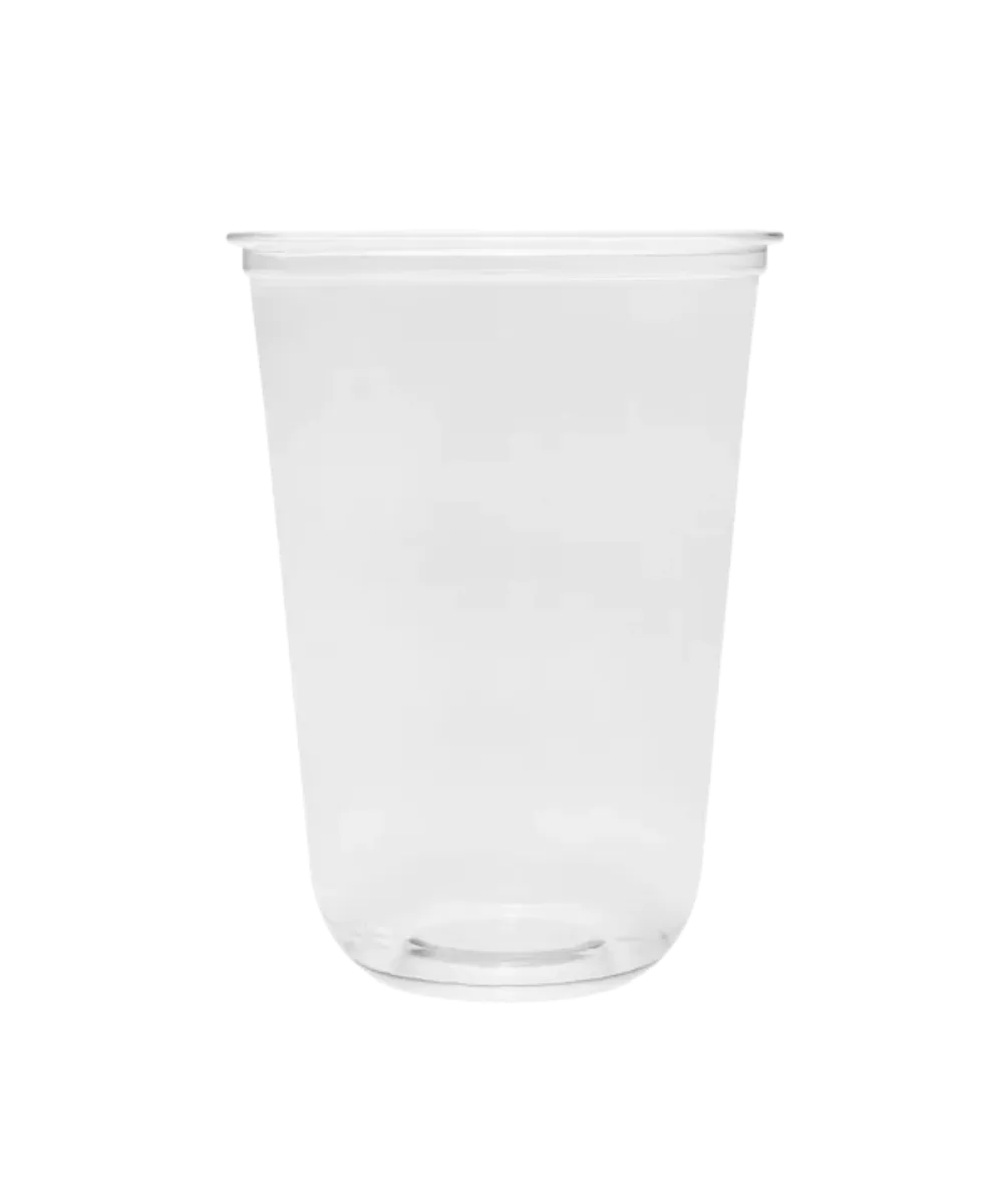 CUP 20oz PET CLEAR PLASTIC HEAVY WEIGHT U-SHAPE BOTTOM 98mm Karat FOR COLD BEVERAGE LIQUID AND SMOOTIE RECYCLABLE - 1000/CASE