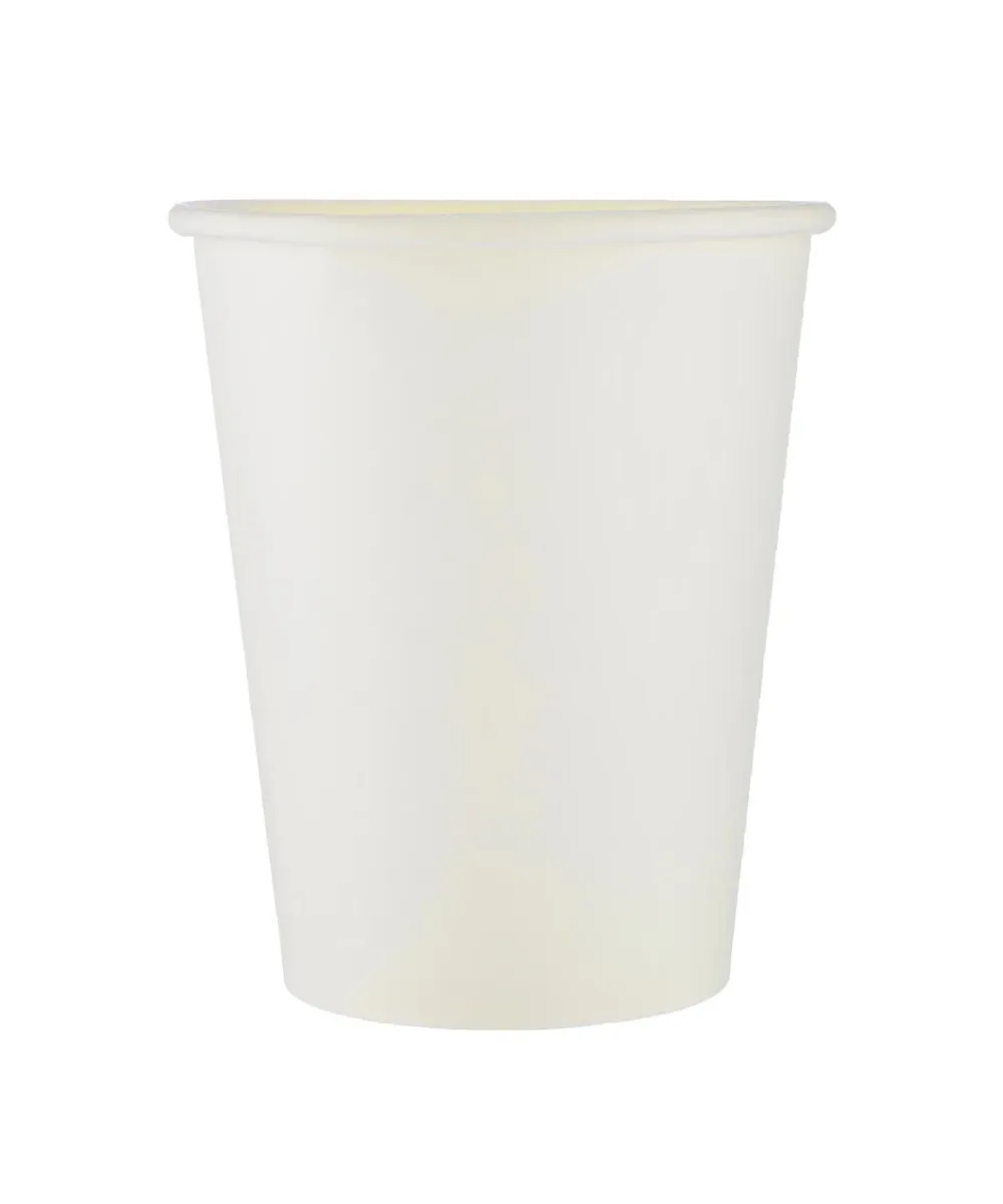 CUP 8oz WHITE PAPER ROUND FOR HOT BEVERAGE SINGLE WALL - 1000/CASE