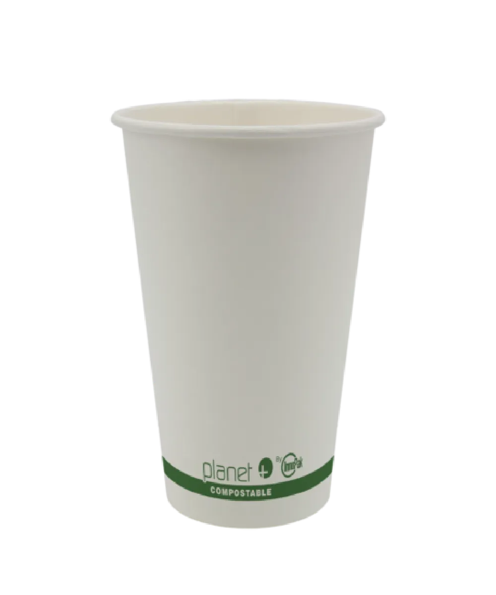 CUP 16oz WHITE PAPER ROUND FOR HOT BEVERAGE SINGLE WALL - 1000/CASE