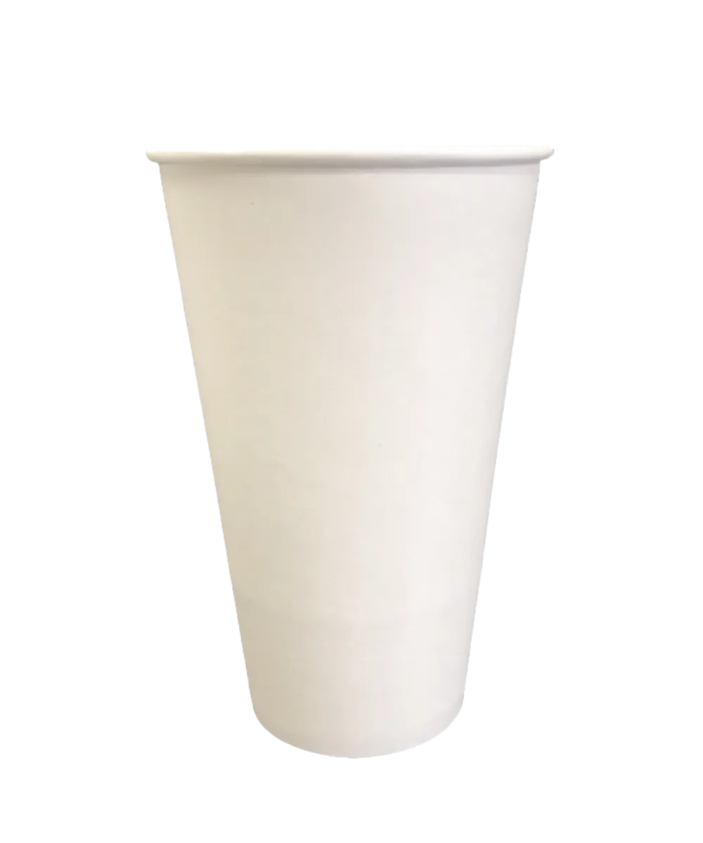 CUP 16oz WHITE PAPER ROUND FOR HOT BEVERAGE SINGLE WALL NON-PRINTED - 1000/CASE