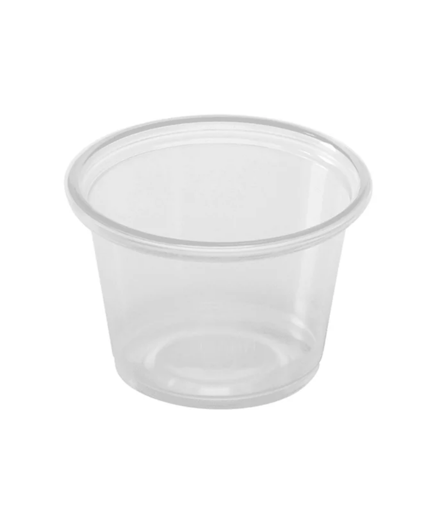 SOUFFLE / PORTION CUP 1oz CLEAR PLASTIC ROUND - 2500/CASE