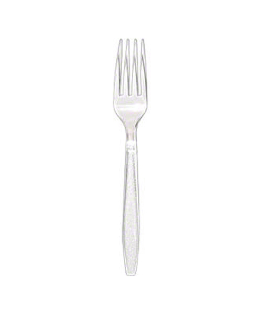 FORK HEAVY WEIGHT PLASTIC CLEAR / CUTLERY - 1000/CASE