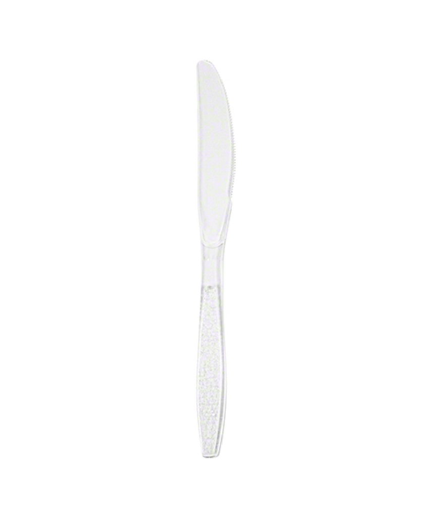 KNIFE HEAVY WEIGHT PLASTIC CLEAR / CUTLERY - 1000/CASE
