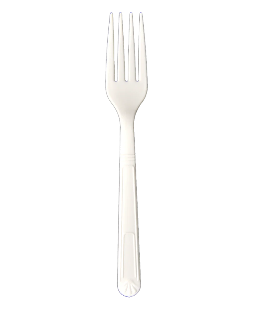 FORK WHITE PLASTIC EXTRA HEAVY WEIGHT CUTLERY - 1000/CASE