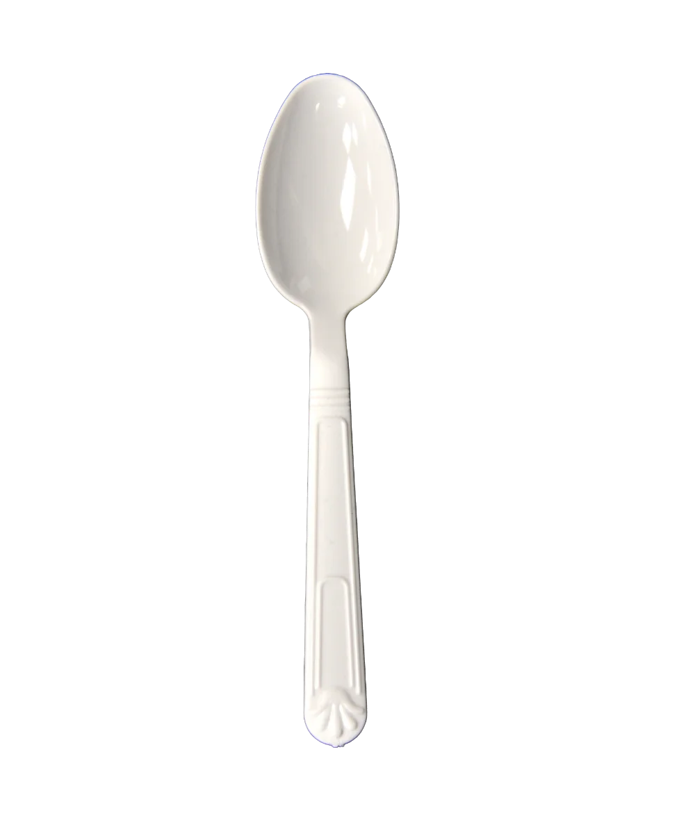 SPOON WHITE PLASTIC EXTRA HEAVY WEIGHT CUTLERY - 1000/CASE