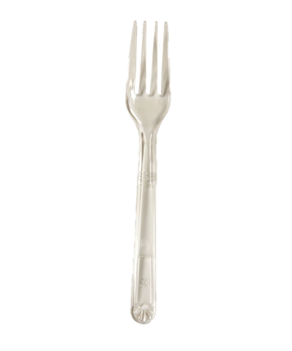 FORK PLASTIC CLEAR EXTRA HEAVY WEIGHT CUTLERY - 1000/CASE
