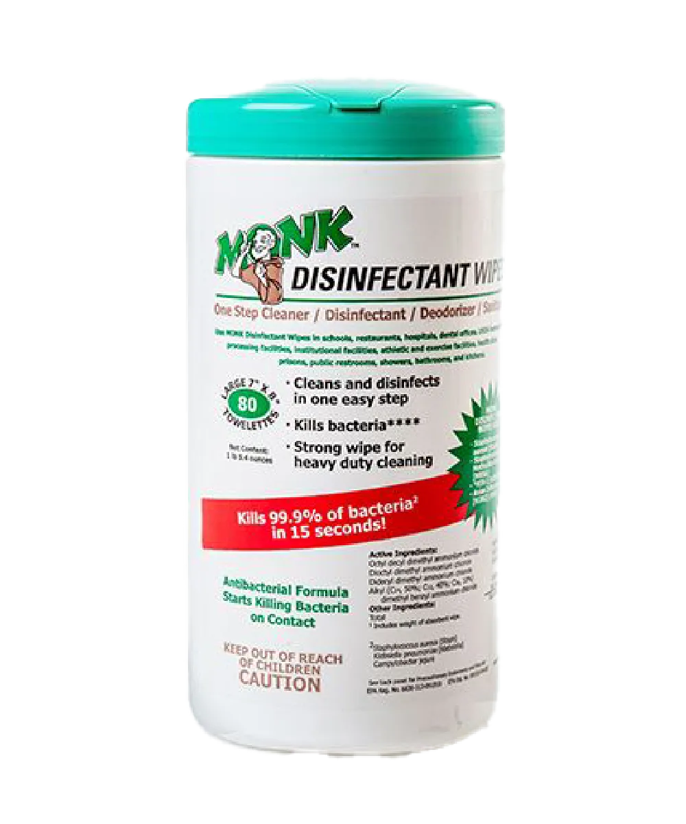 WIPER DISINFECTANT ANTIBACTIREAL HEAVY DUTY CITRUS LEMON SCENT 6"x8" 80-SHEETS PER CANISTER - 6/CASE