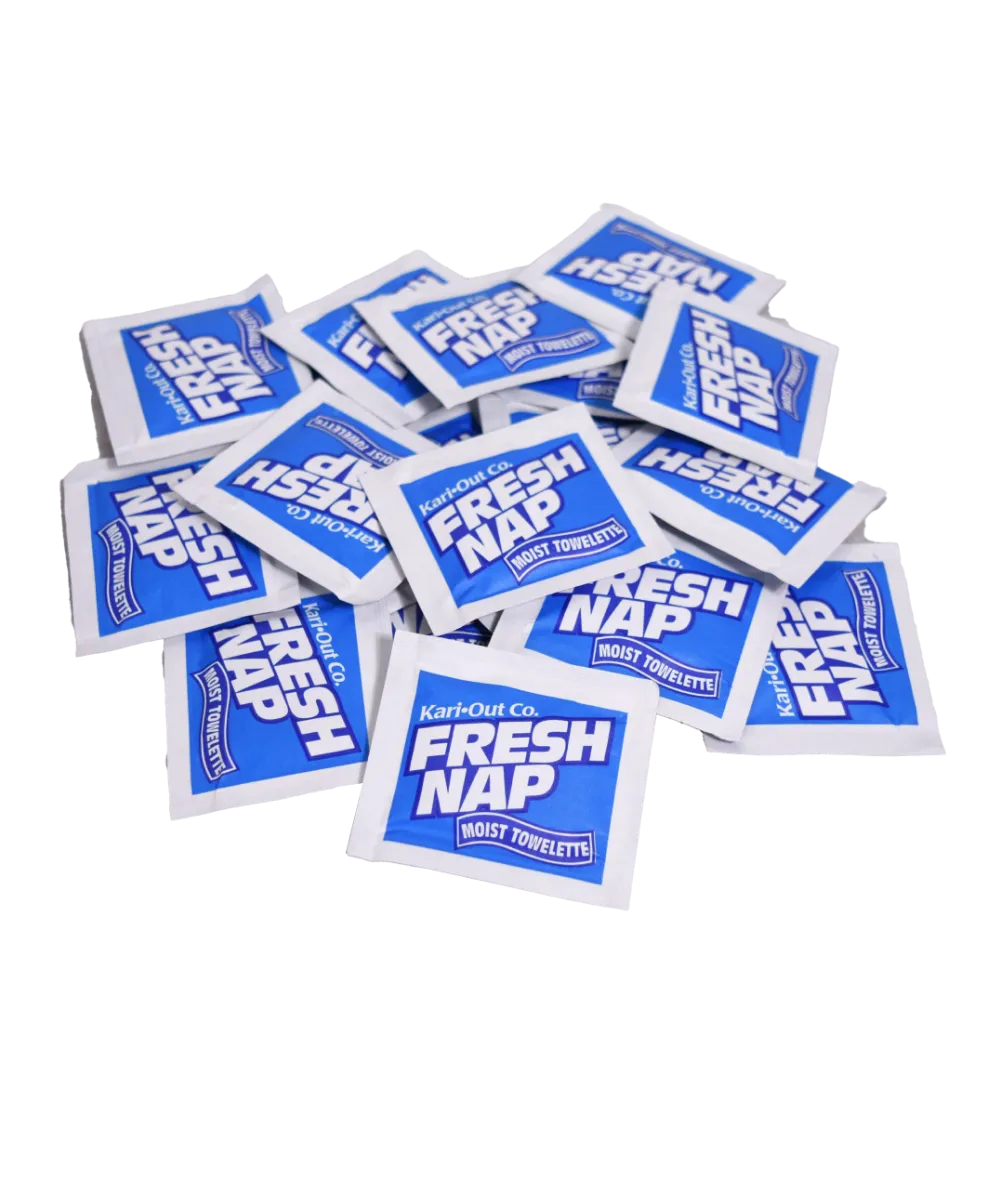 FRESH NAP MOIST TOWELLETE 28" WHITE SQUARE - 1000/CASE
