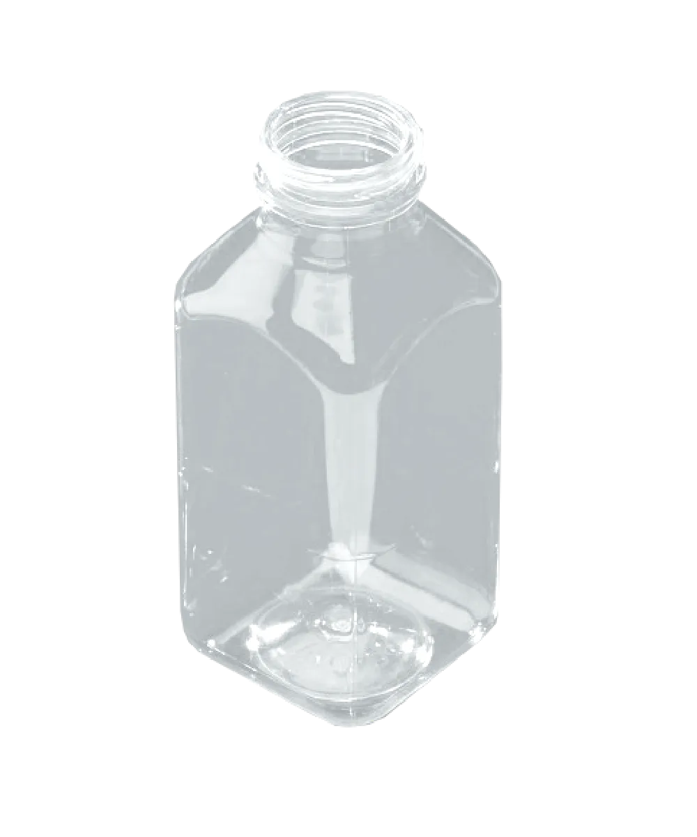 BOTTLE 12oz CLEAR PLASTIC PET SQUARE FOR COLD BEVERAGE - 160/BG