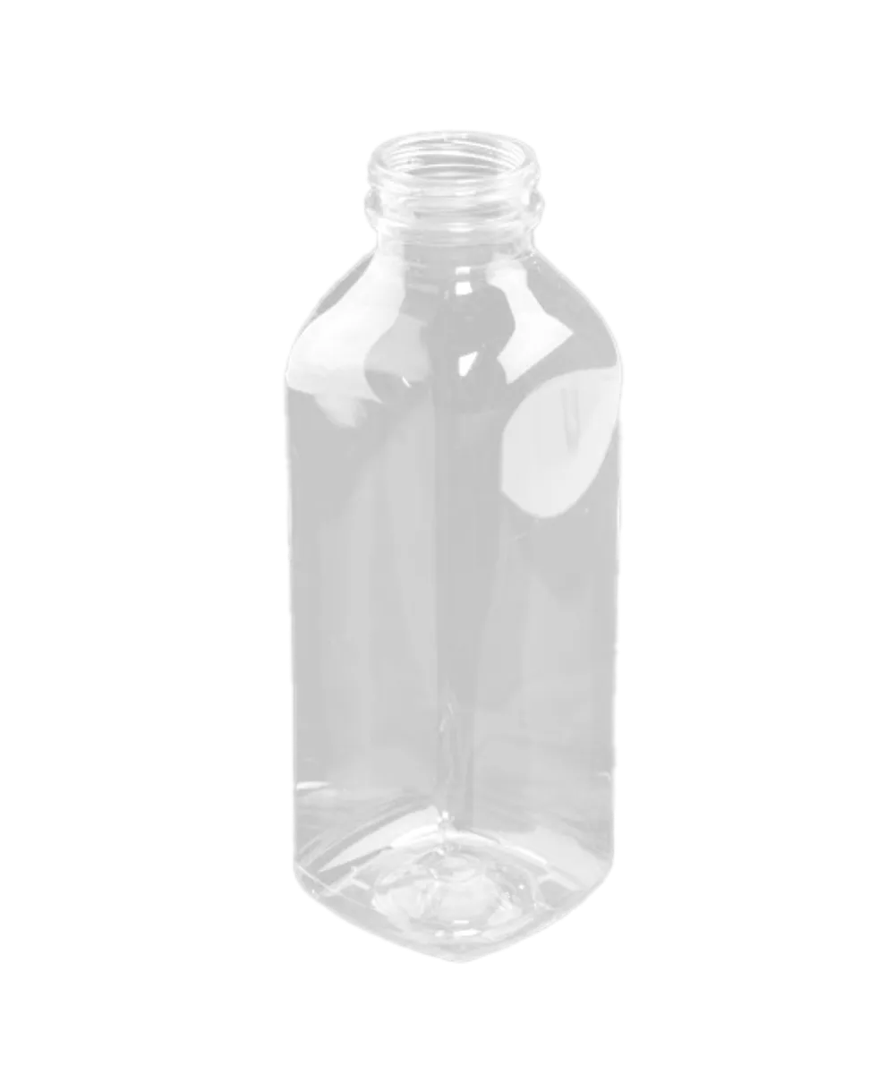 BOTTLE 16oz CLEAR PLASTIC PET SQUARE FOR COLD BEVERAGE - 135/BG
