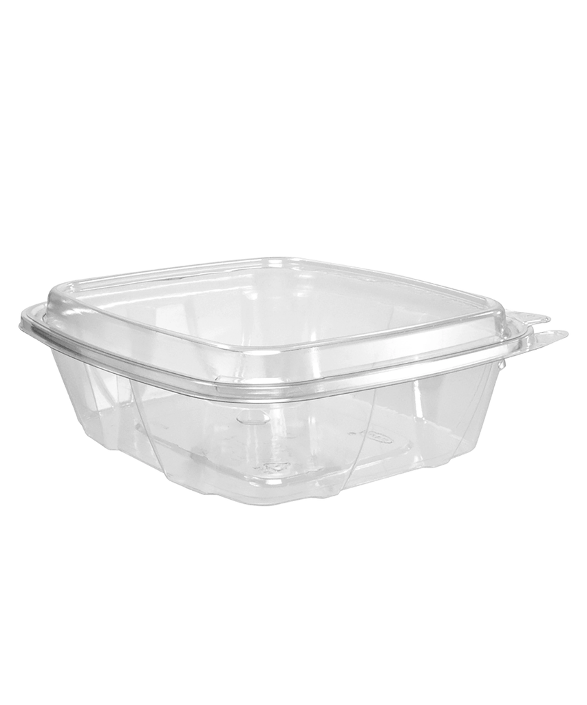 CONTAINER 24oz RPET CLEAR PLASTIC W/DOME LID TAMPER EVIDENT/RESISTANT - 200/CASE