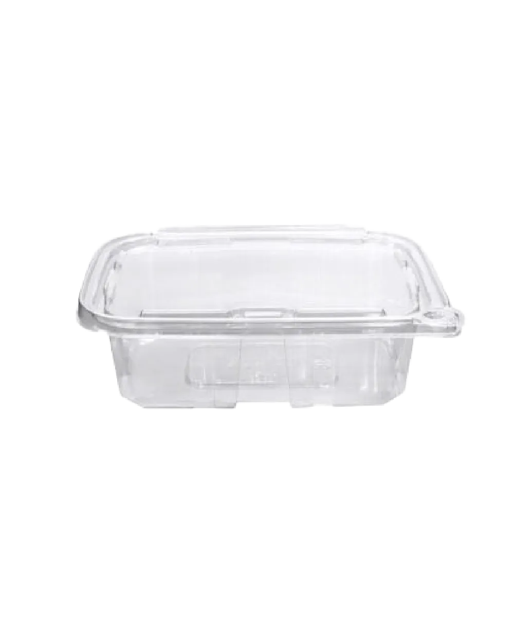 FOOD CONTAINER 24oz TAMPER EVIDENT CLEAR RPET HINGE LID - 200/CASE