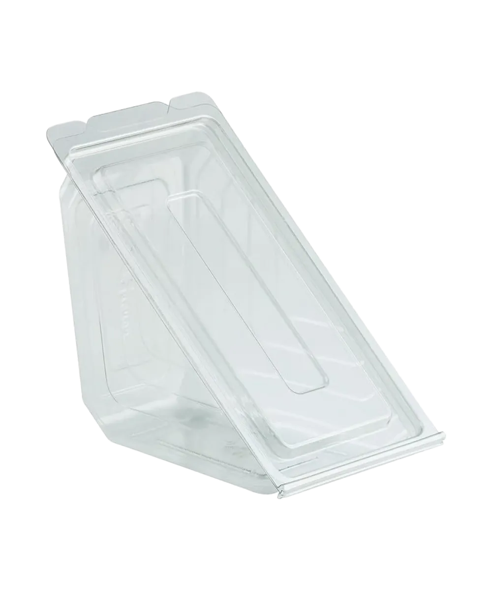 CONTAINER DELI VIEW™ SANDWICH WEDGE CLEAR PLASTIC FLAT HINGE LID RECYCLABLE - 300/CASE