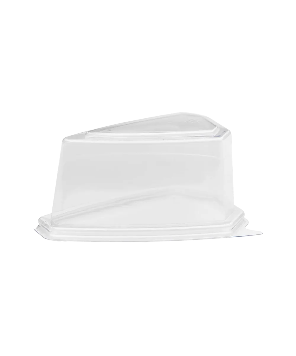 FOOD CONTAINER LID 10" CLEAR TALL CAKE WEDGE TRIANGULAR - 300/CASE