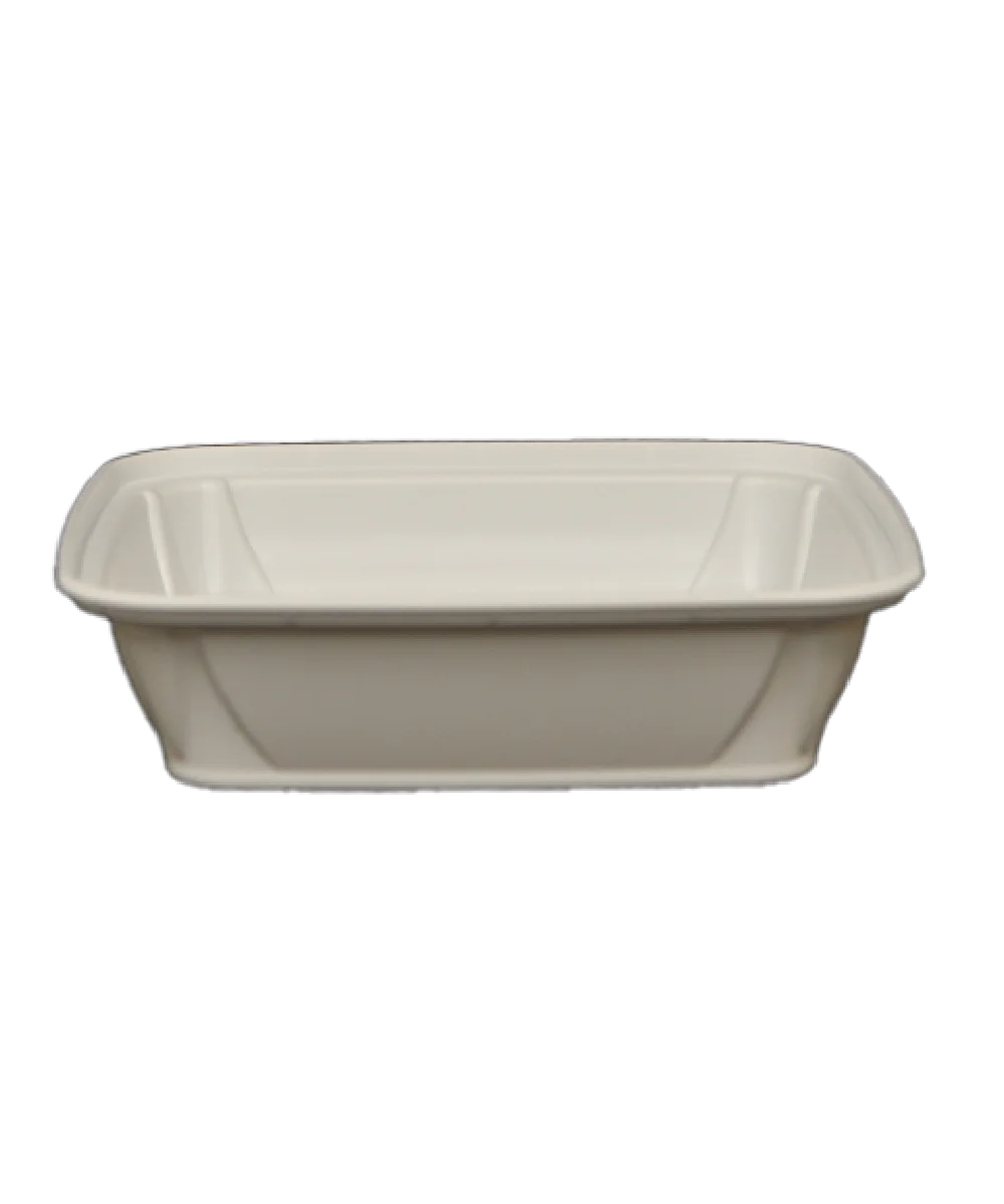 CONTAINER PLASTIC SQUARE 24oz WHITE - 240/CASE