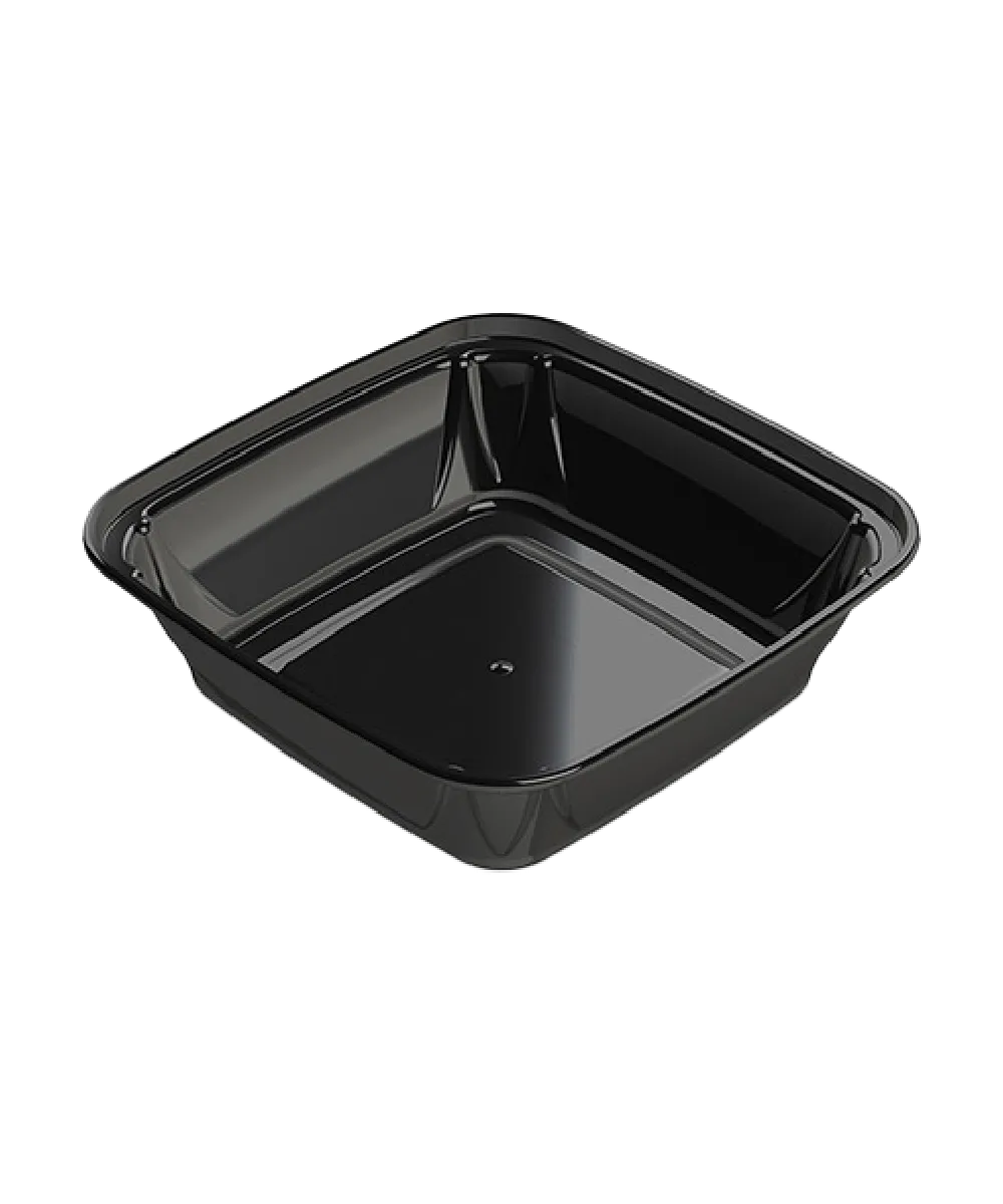 CONTAINER PLASTIC SQUARE 18oz BLACK - 240/CASE