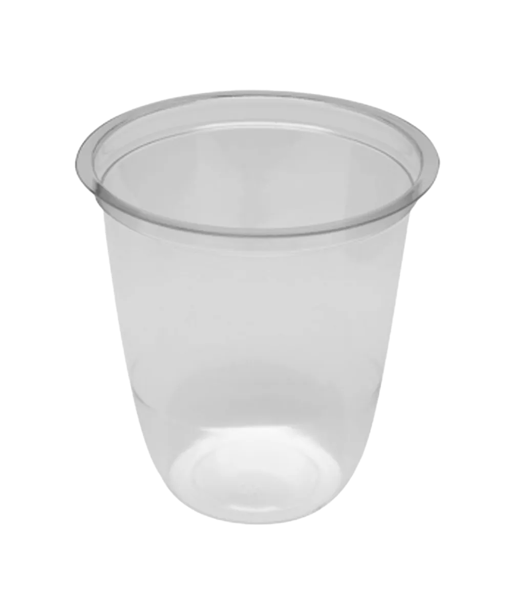 CUP 16oz PET PLASTIC CLEAR, U FORM FOR DESSERTS COLD BEVERAGES SNACKS  - 600/CASE