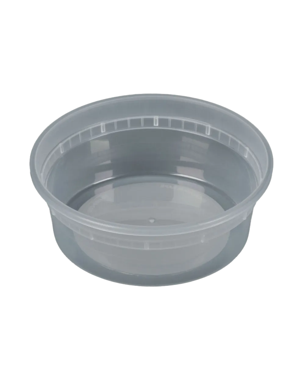 DELI CONTAINER 8oz HEAVY PLASTIC CLEAR ROUND - 480/CASE