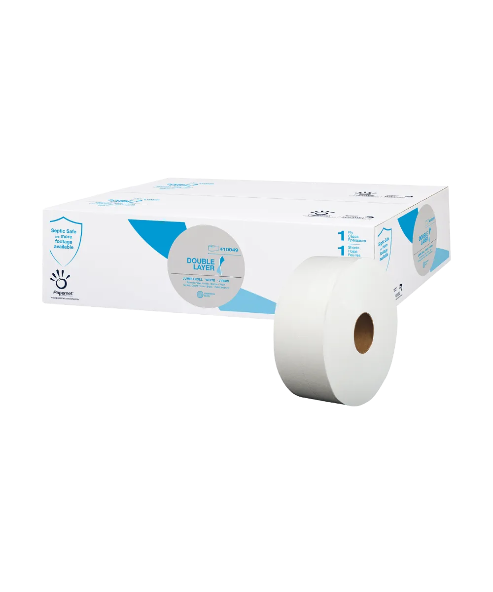 TOILET TISSUE JUMBO DOUBLE LAYER, 2-PLY 1000' ROLL - 12/CASE
