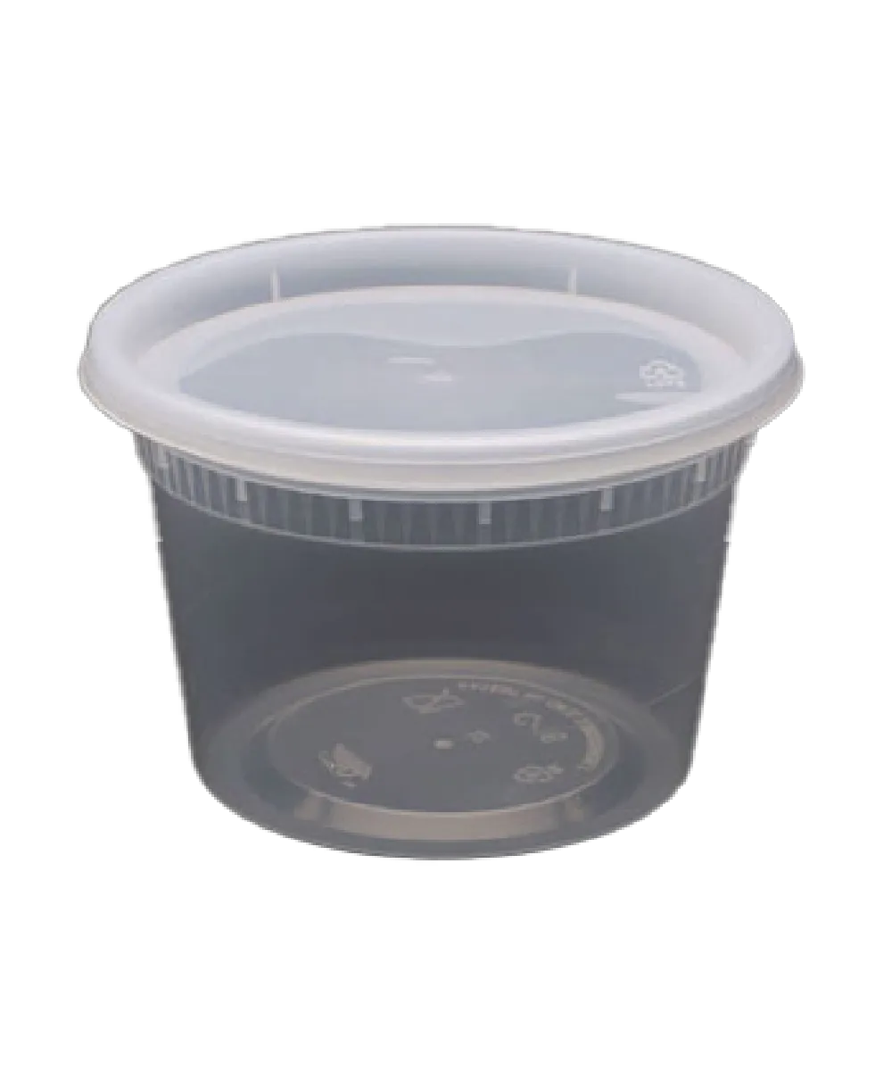DELI CONTAINER 16oz HEAVY PLASTIC CLEAR ROUND - 480/CASE