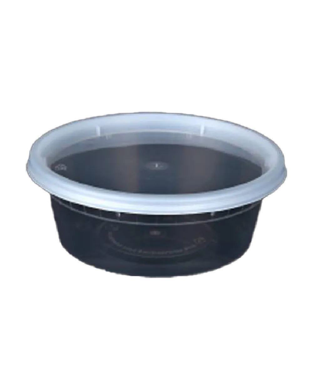 DELI CONTAINER & CLEAR LID COMBO 8oz PLASTIC CLEAR - 240/CASE