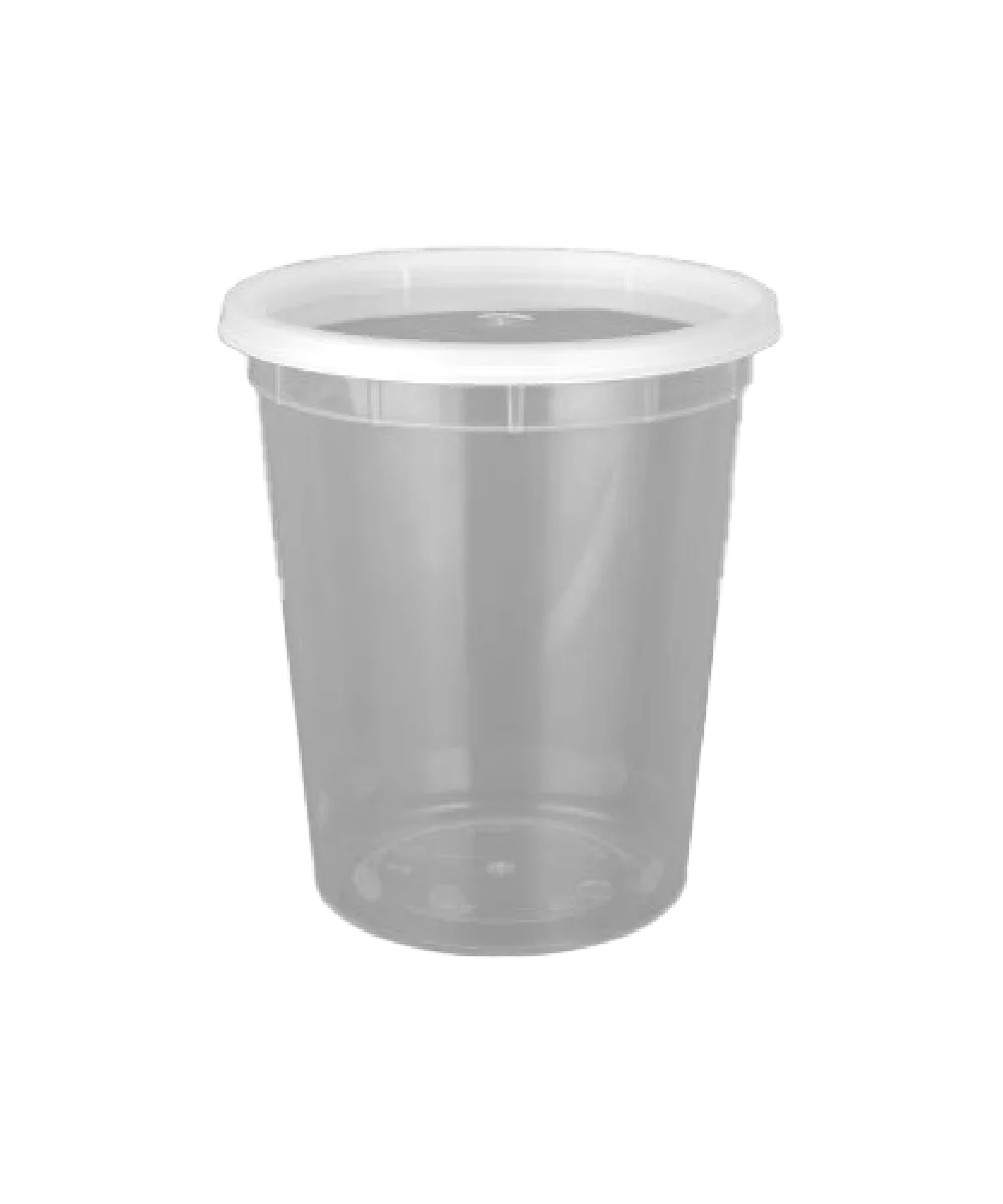 DELI CONTAINER & CLEAR LID COMBO 32oz PLASTIC CLEAR - 240/CASE