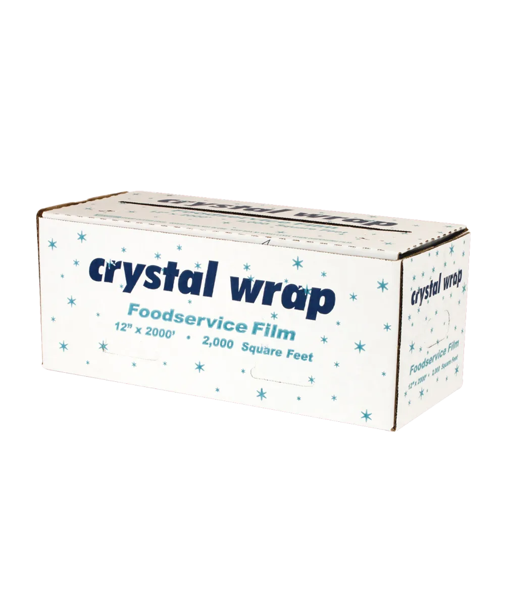 Crystal Wrap® PLUS CLEAR 12″x2000′ ROLL CLING FILM CUTTER BOX CW1122 - 1/ROLL