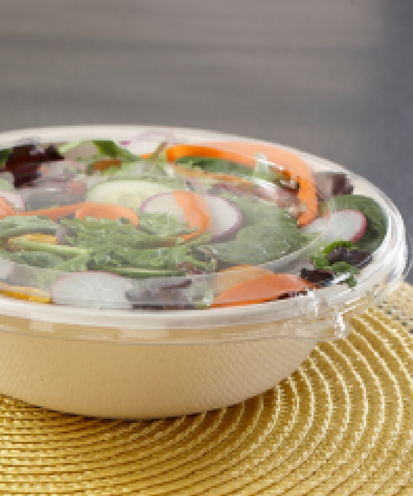 BOWL LID ROUND FLAT PLASTIC CLEAR 24oz, 32oz, 48oz PULP BOWL - 300/CASE