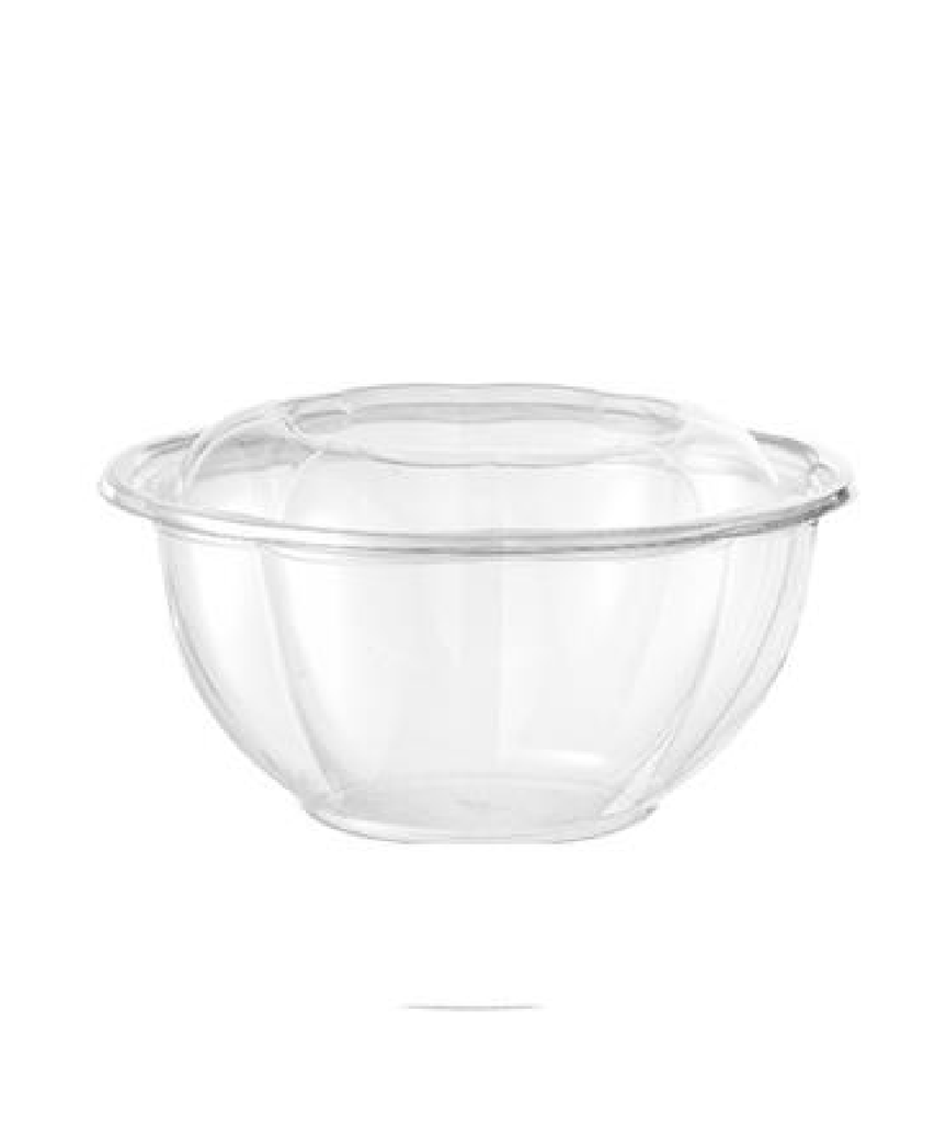 FOOD BOWL AND SWIRL LID COMBO 32oz 7" ROUND CLEAR PLASTIC - 150/CASE